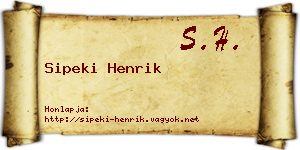 Sipeki Henrik névjegykártya